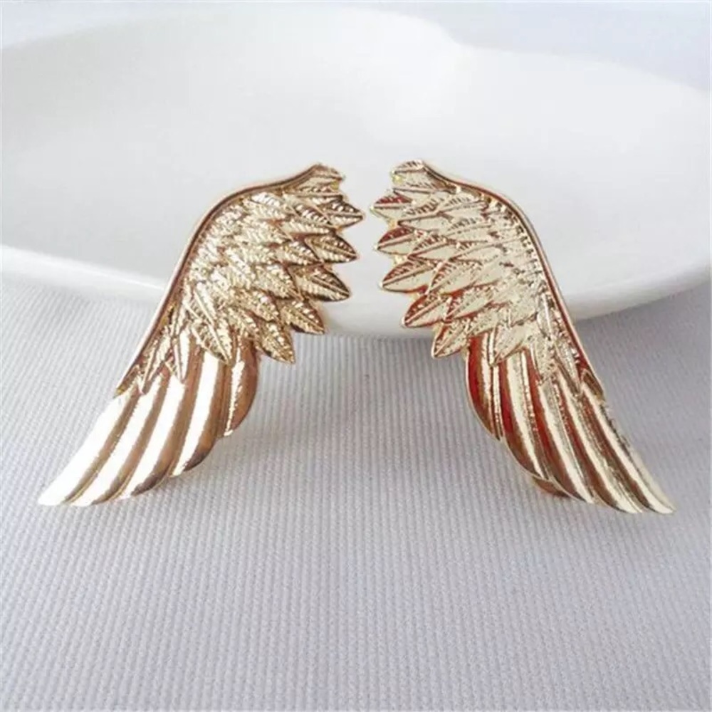 🎉 New Gold plated angel wings brooch collar cuff pins